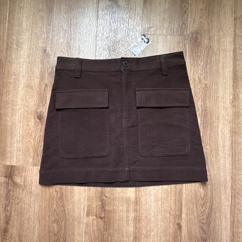 Madewell Utility Mini Skirt in Moleskin Dark Chicory Brown Size 0